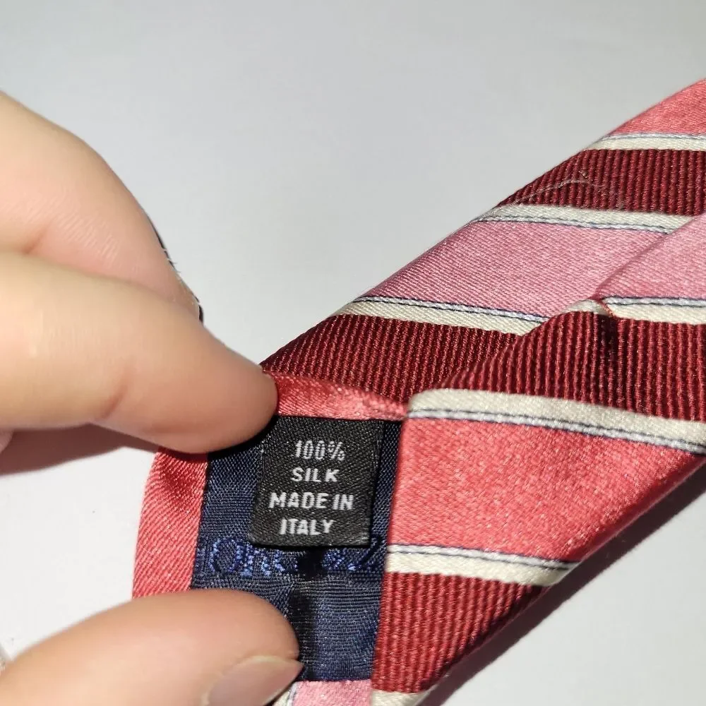 Giorgio 2 Collezioni Red and Pink Striped Silk Tie